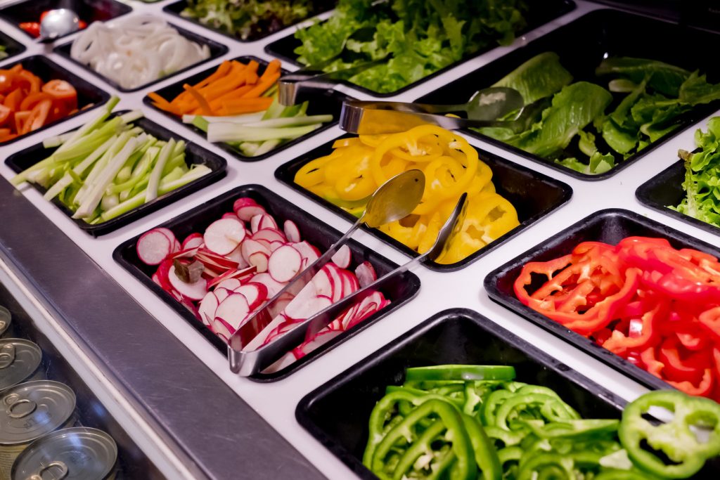 43628983 - salad bar with vegetables in the restaurant, healthy food
